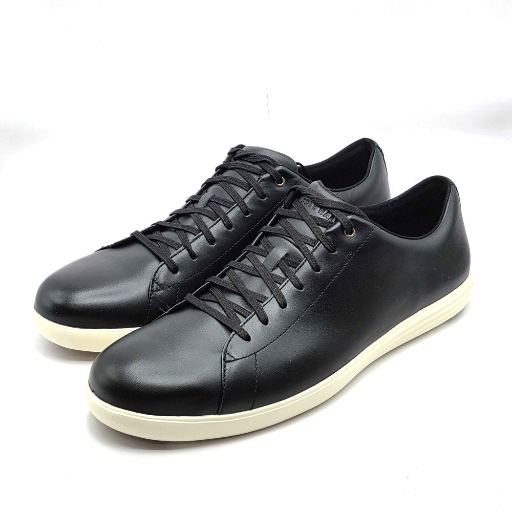 Cole Haan Grand Crosscourt II Sneakers Men's‎ Size 13 Black Leather White NEW